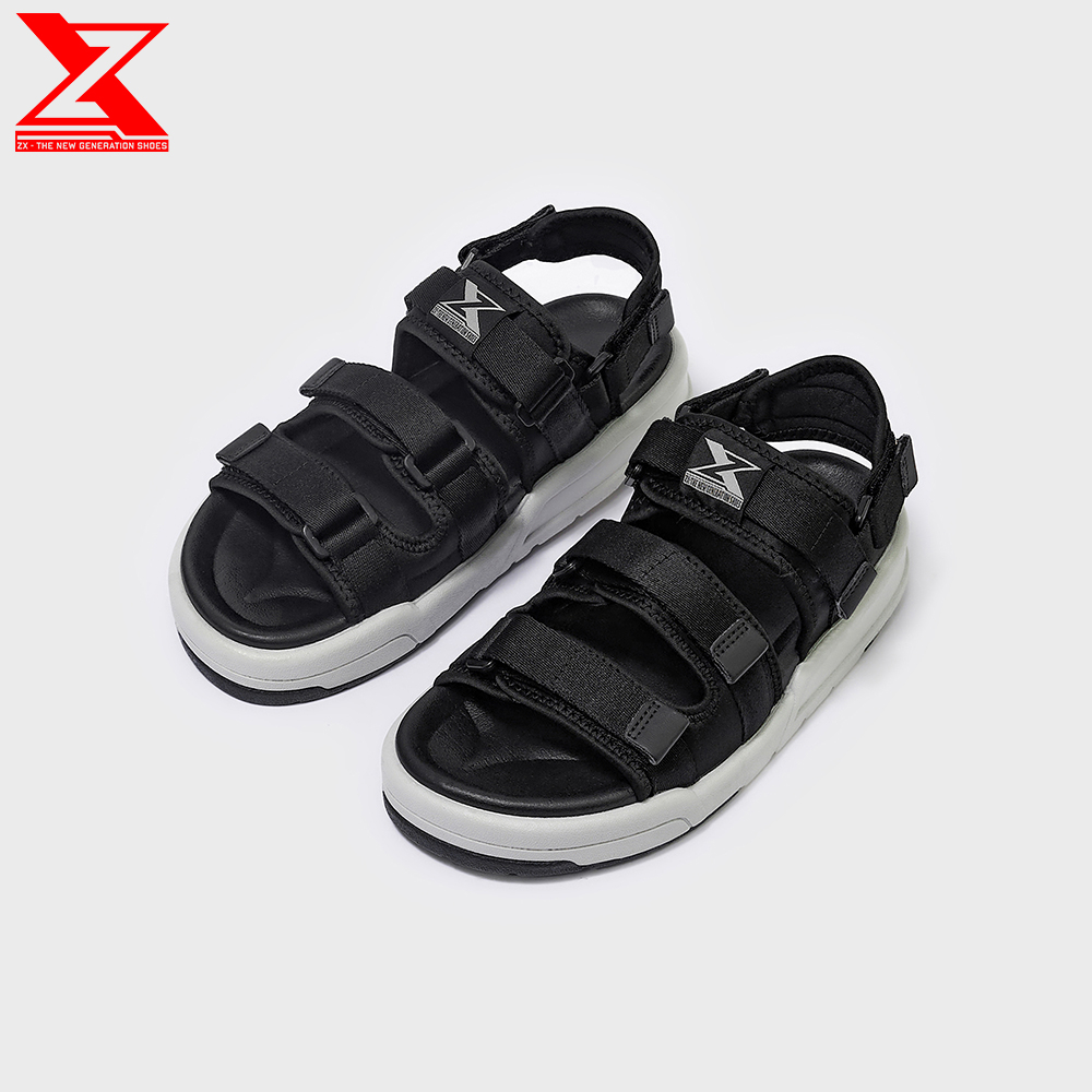 Mô tả Giày xăng-đan Nam nữ ZX Unisex Shoes 3128 Black grey 3 quai đế phylon 3cm - 3