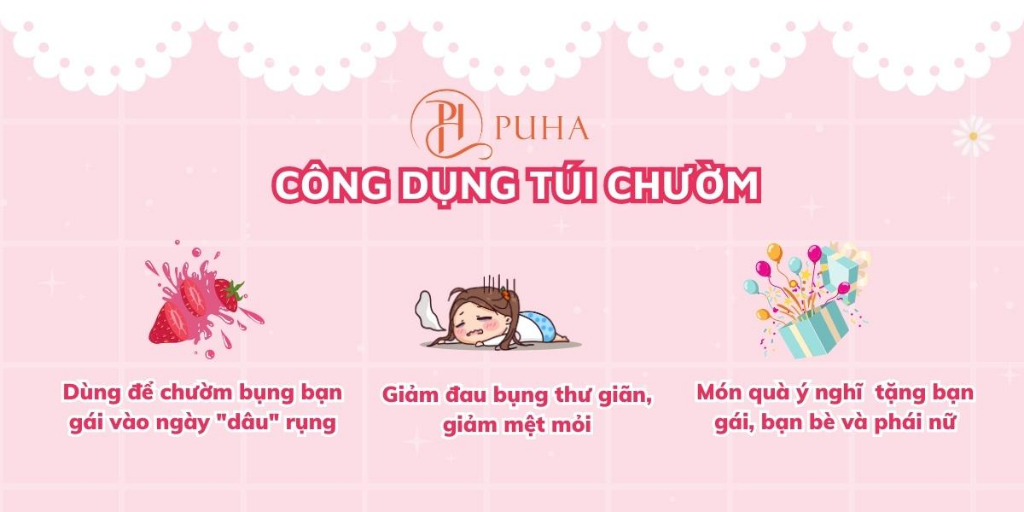 Mô tả Túi chườm đa năng PUHA, phiên bản hình thú 1000ml dễ thương đáng yêu dành cho bạn nữ - 4