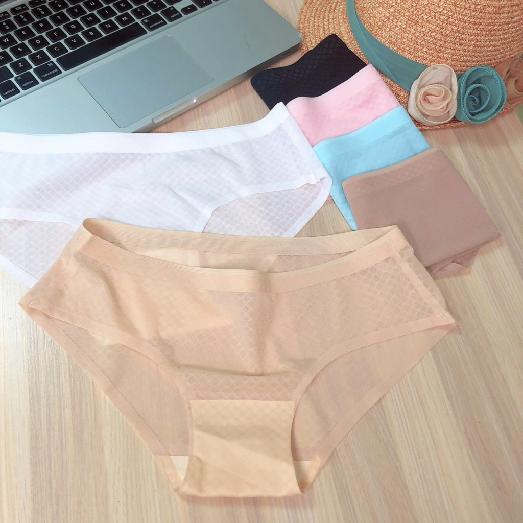 Mô tả Quần lót nữ biết thở không đường may Vicci 209 kẻ caro thông hơi nhiều màu - 4