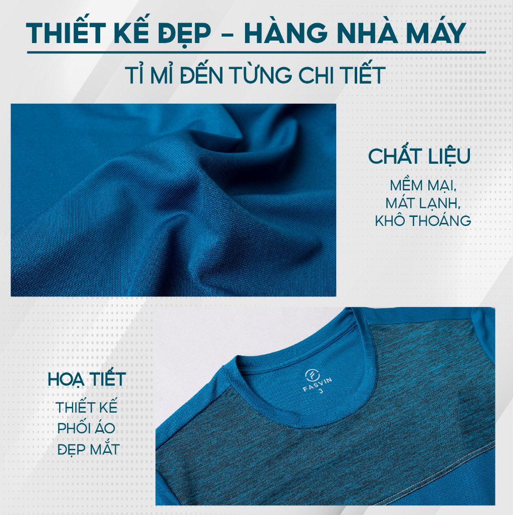 Mô tả Áo Thun Nam FASVIN Vải COOLMAX Mềm Mát Co Giãn chất đẹp Hàng Nhà Máy TS23572.1.HN - 2