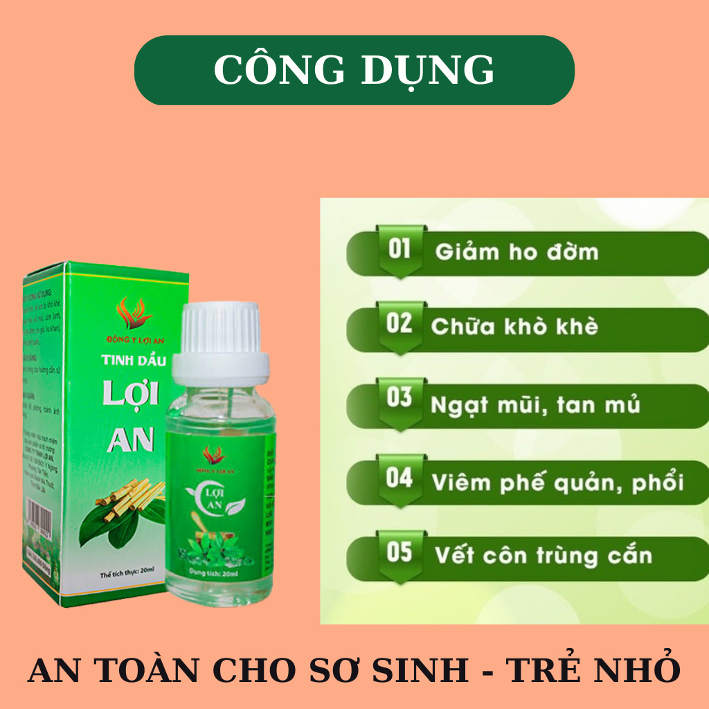 Mô tả Tinh Dầu Lợi An Bôi Ho, Sổ Mũi, Khò Khè Cho Bé, Date Mới - 2