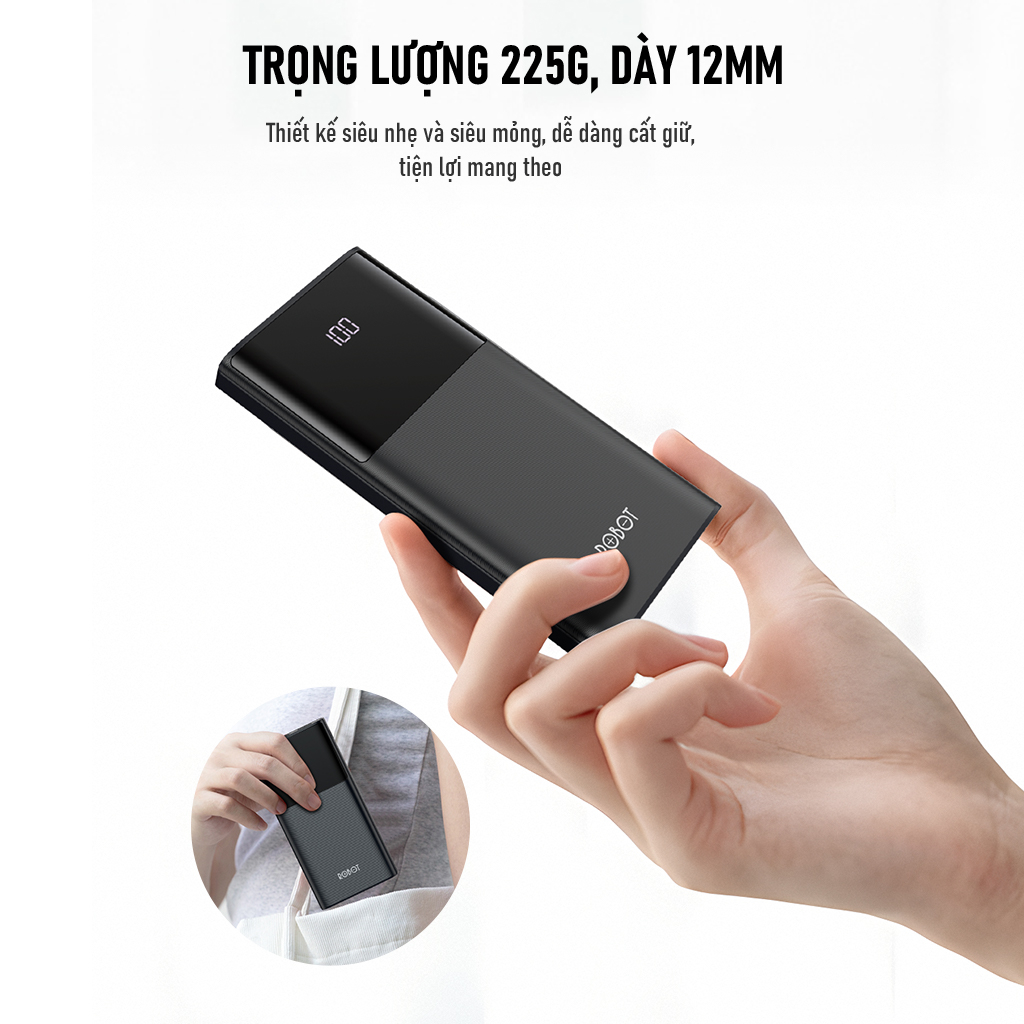 Mô tả Pin Sạc Dự Phòng 10.000mAh ROBOT RT190S 2 Cổng Sạc Vào & 2 Cổng Sạc Ra - Chính Hãng - 3