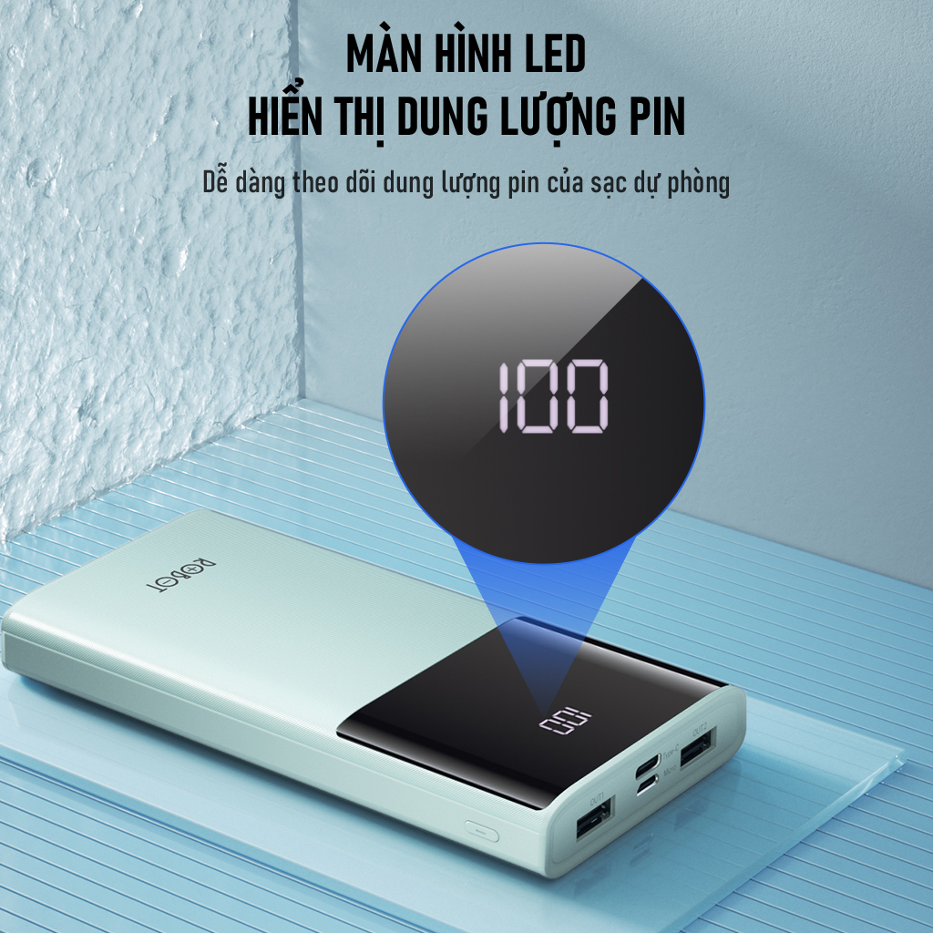 Mô tả Pin Sạc Dự Phòng 10.000mAh ROBOT RT190S 2 Cổng Sạc Vào & 2 Cổng Sạc Ra - Chính Hãng - 5