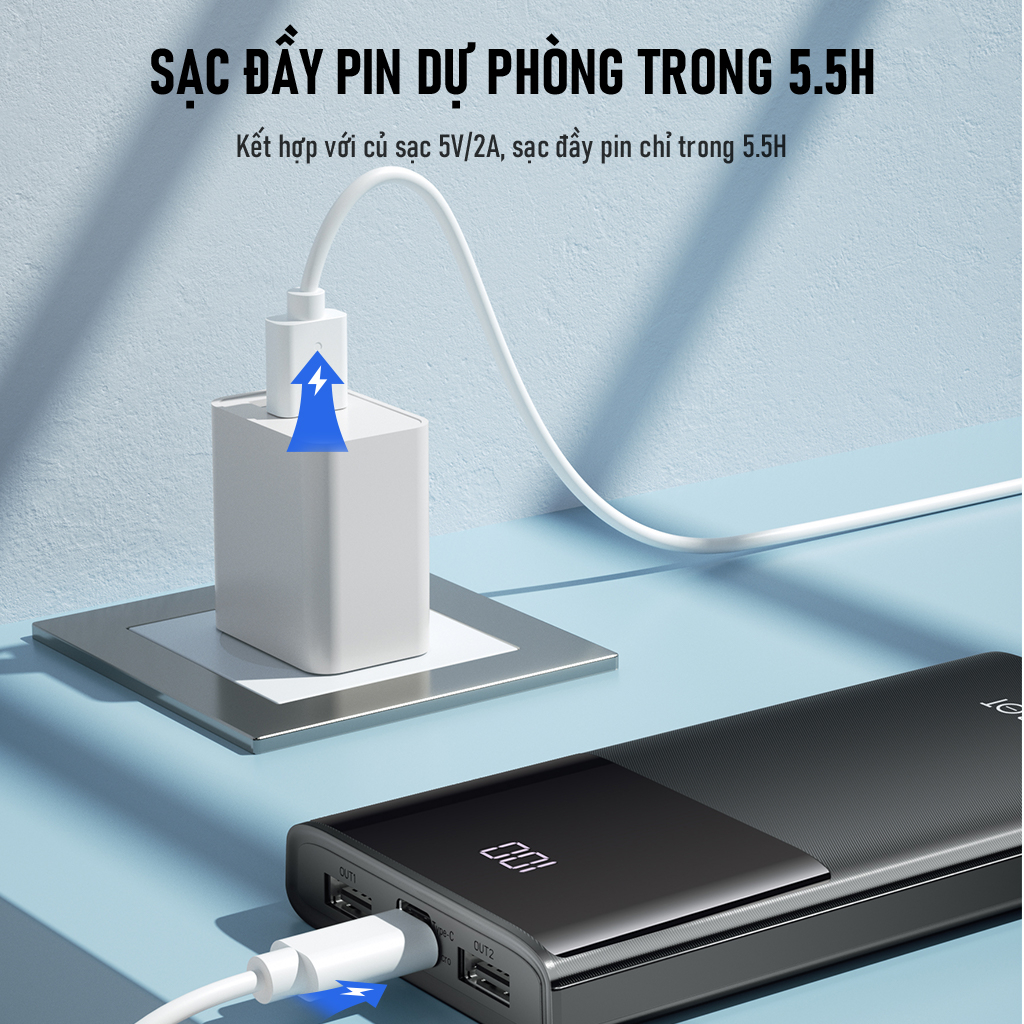 Mô tả Pin Sạc Dự Phòng 10.000mAh ROBOT RT190S 2 Cổng Sạc Vào & 2 Cổng Sạc Ra - Chính Hãng - 4