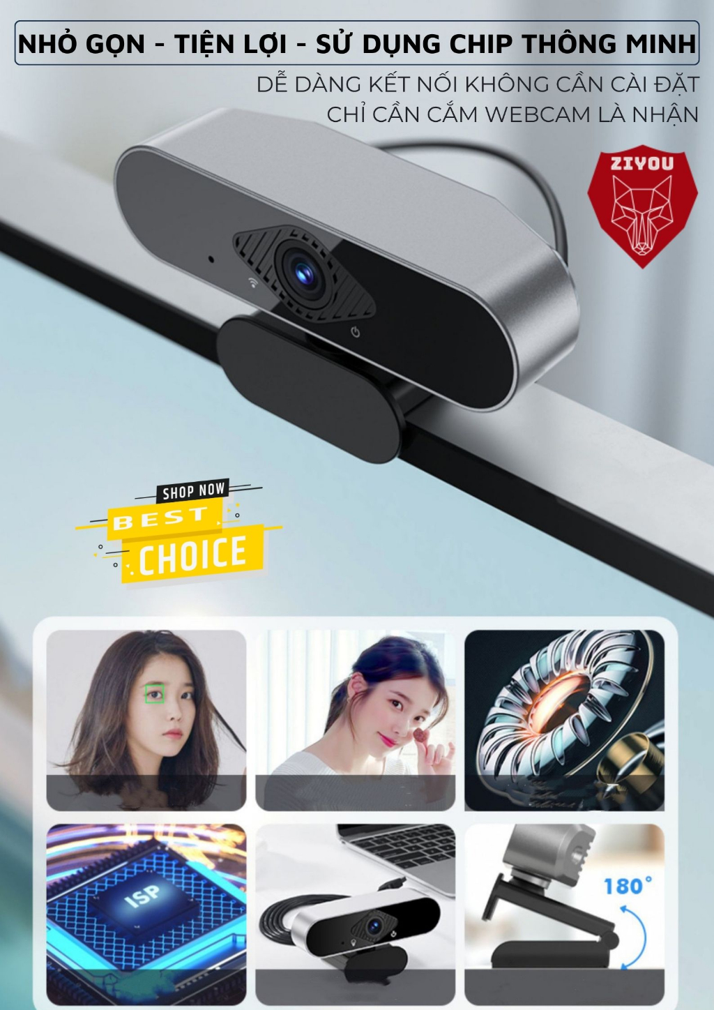 Mô tả Webcam Máy Tính PC Laptop Ziyou Q-20 Độ Phân Giải 2K Có Mic Camera Trợ Sáng Cực Nét - 5