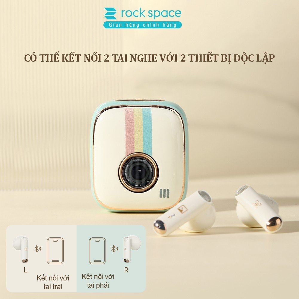 Tai nghe Rockspace Retro Style khi đeo