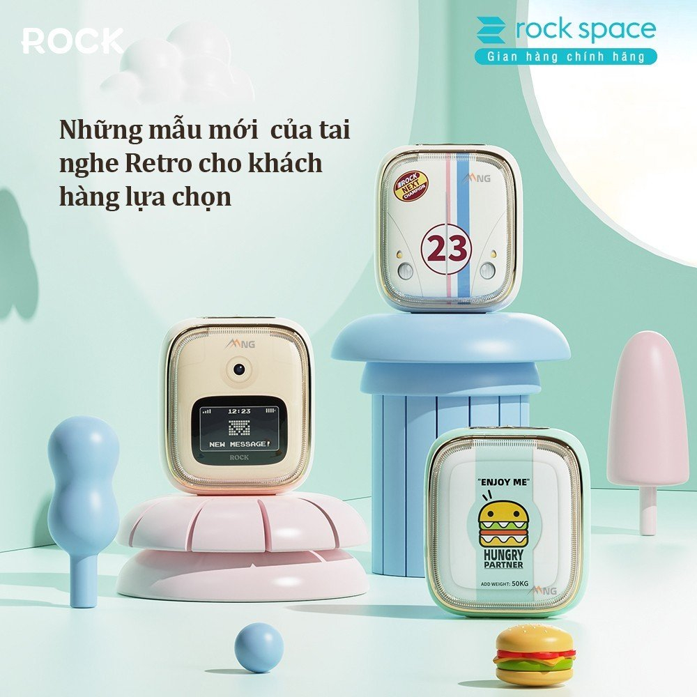 Chi tiết hộp sạc tai nghe Rockspace Retro Style