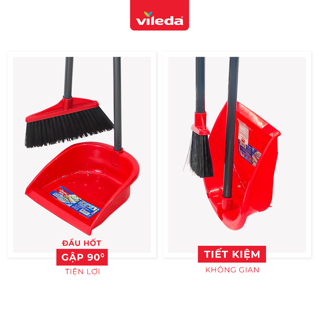 Mô tả Bộ chổi quét nhà kèm xẻng hốt VILEDA tay cầm dài, tháo lắp tiện lợi, tiết kiệm không gian - 5