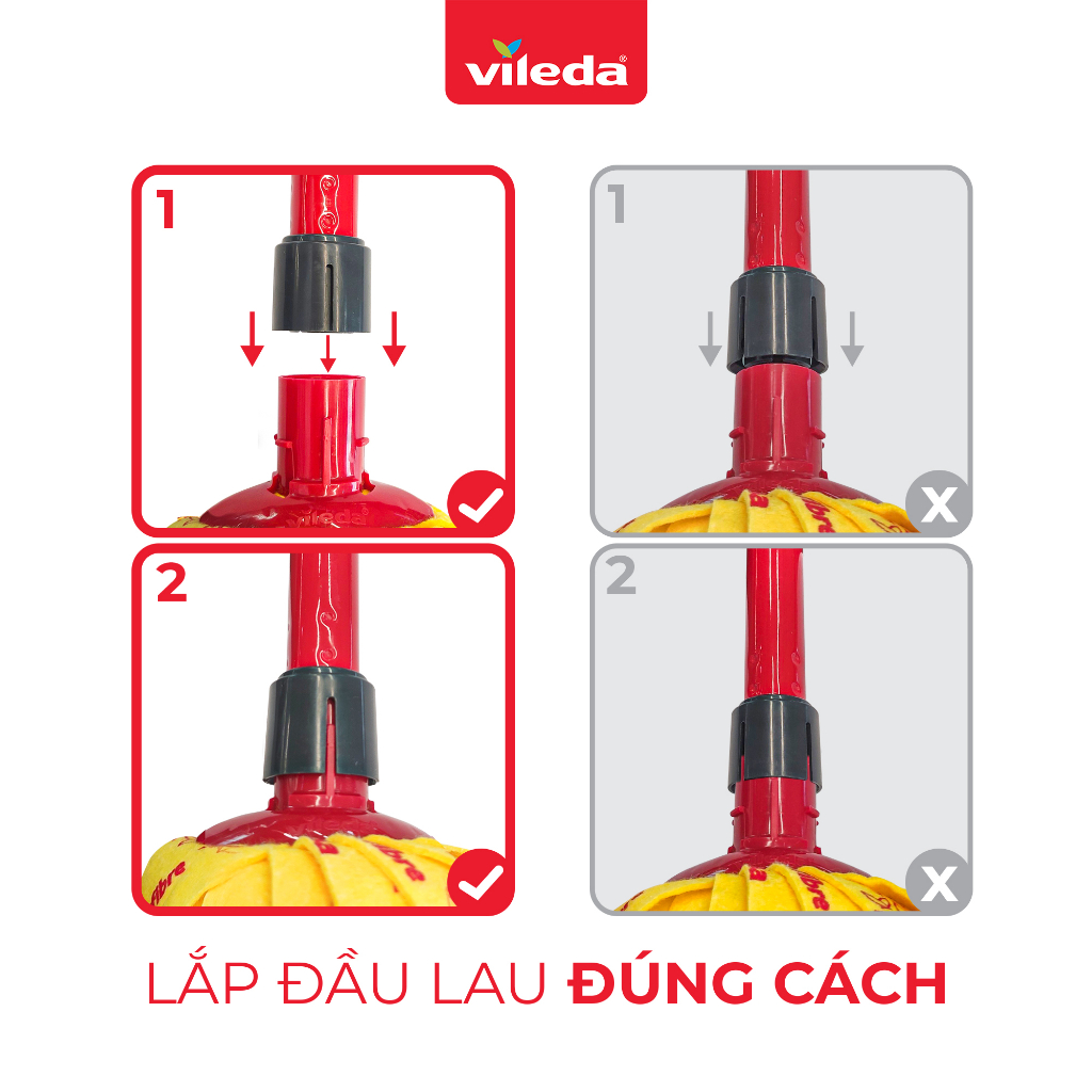 Mô tả Cây lau nhà VILEDA Supermocio Soft vải sợi siêu nhỏ, siêu thấm dùng cho sàn gỗ - chính hãng Vileda - 4