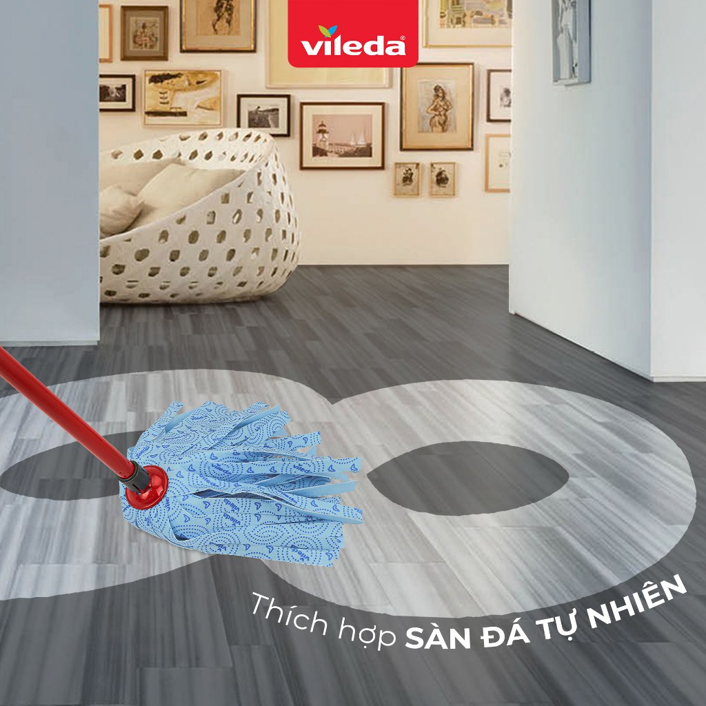 Mô tả Cây lau nhà đa năng VILEDA Wetmop vải sợi microfibre, siêu thấm dùng cho mọi loại sàn - 3