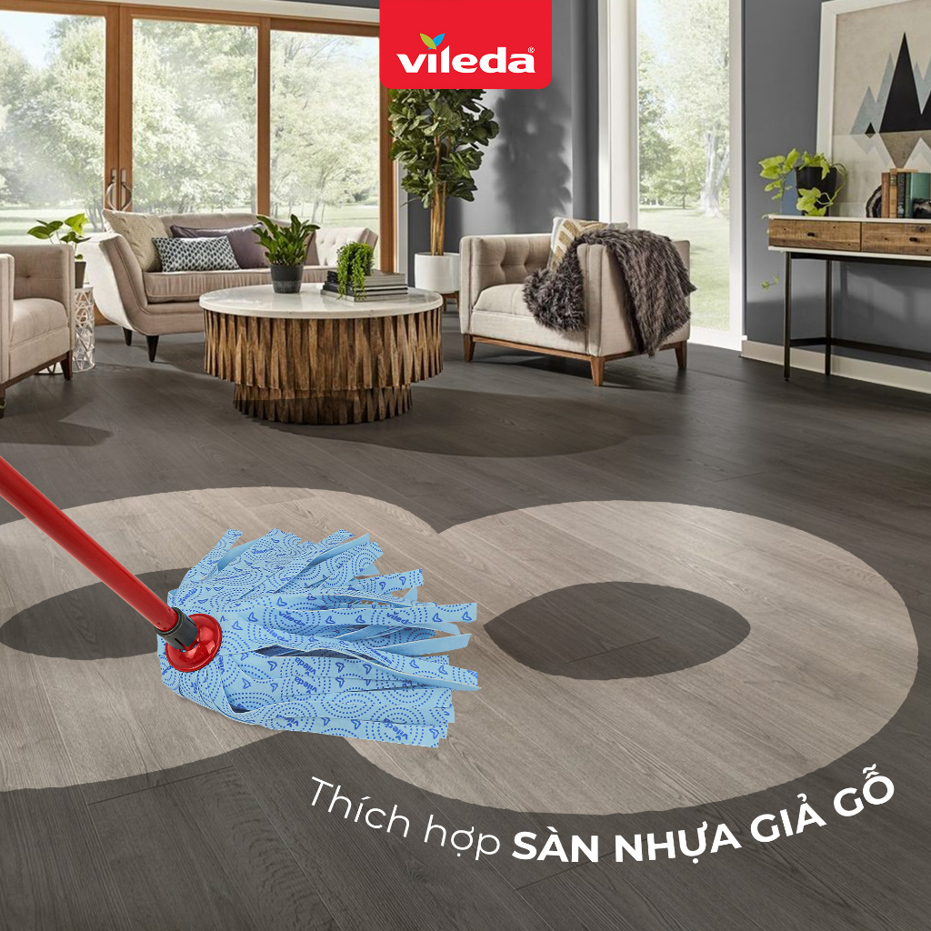Mô tả Cây lau nhà đa năng VILEDA Wetmop vải sợi microfibre, siêu thấm dùng cho mọi loại sàn - 6