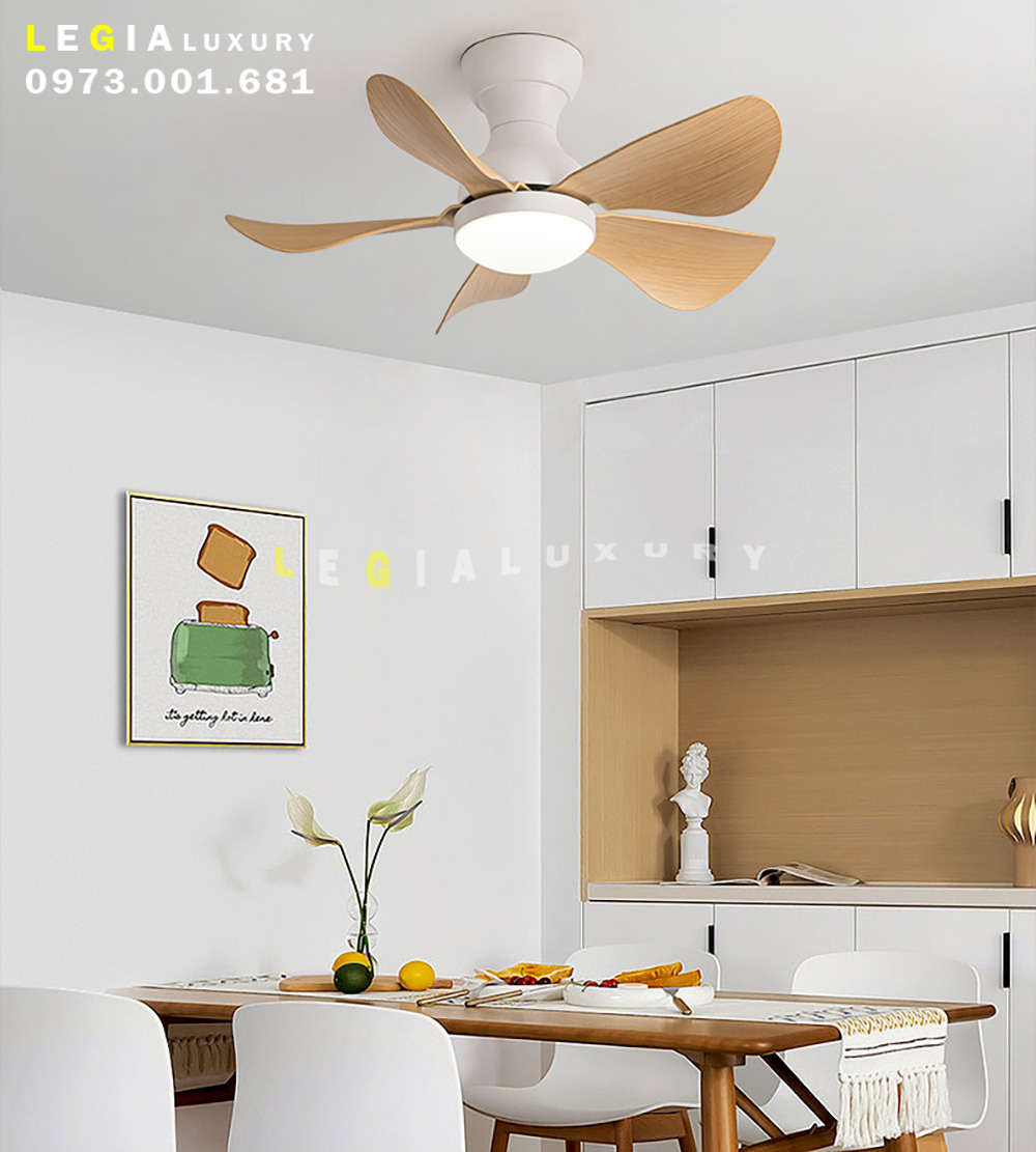Mô tả Quạt Trần Mini Có Đèn Lê Gia LGFAN650V - Chiều Cao 23cm - Sải Cánh 73cm - Bảo Hành 5 Năm - 1