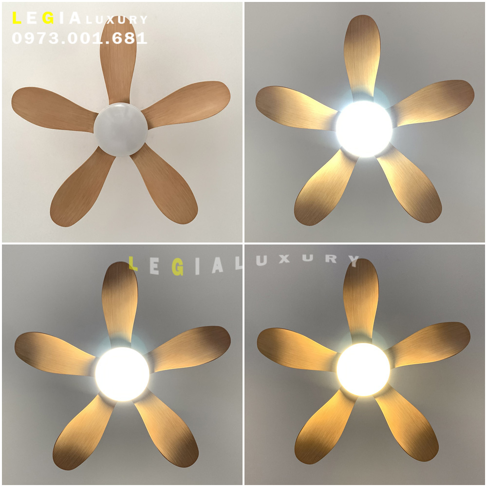 Mô tả Quạt Trần Mini Có Đèn Lê Gia LGFAN650V - Chiều Cao 23cm - Sải Cánh 73cm - Bảo Hành 5 Năm - 7