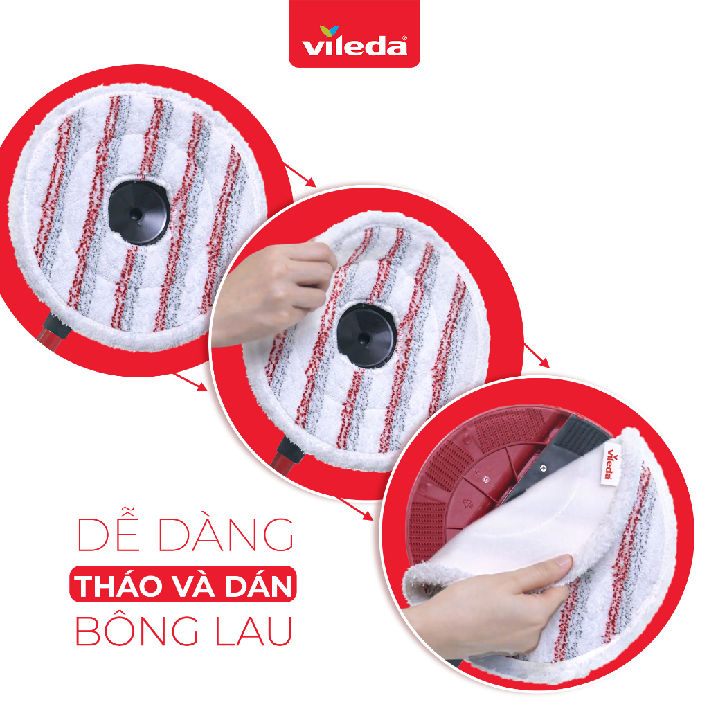 Mô tả Bông lau thay thế VILEDA cho cây lau nhà Spin&Clean diệt khuẩn 99% - 2