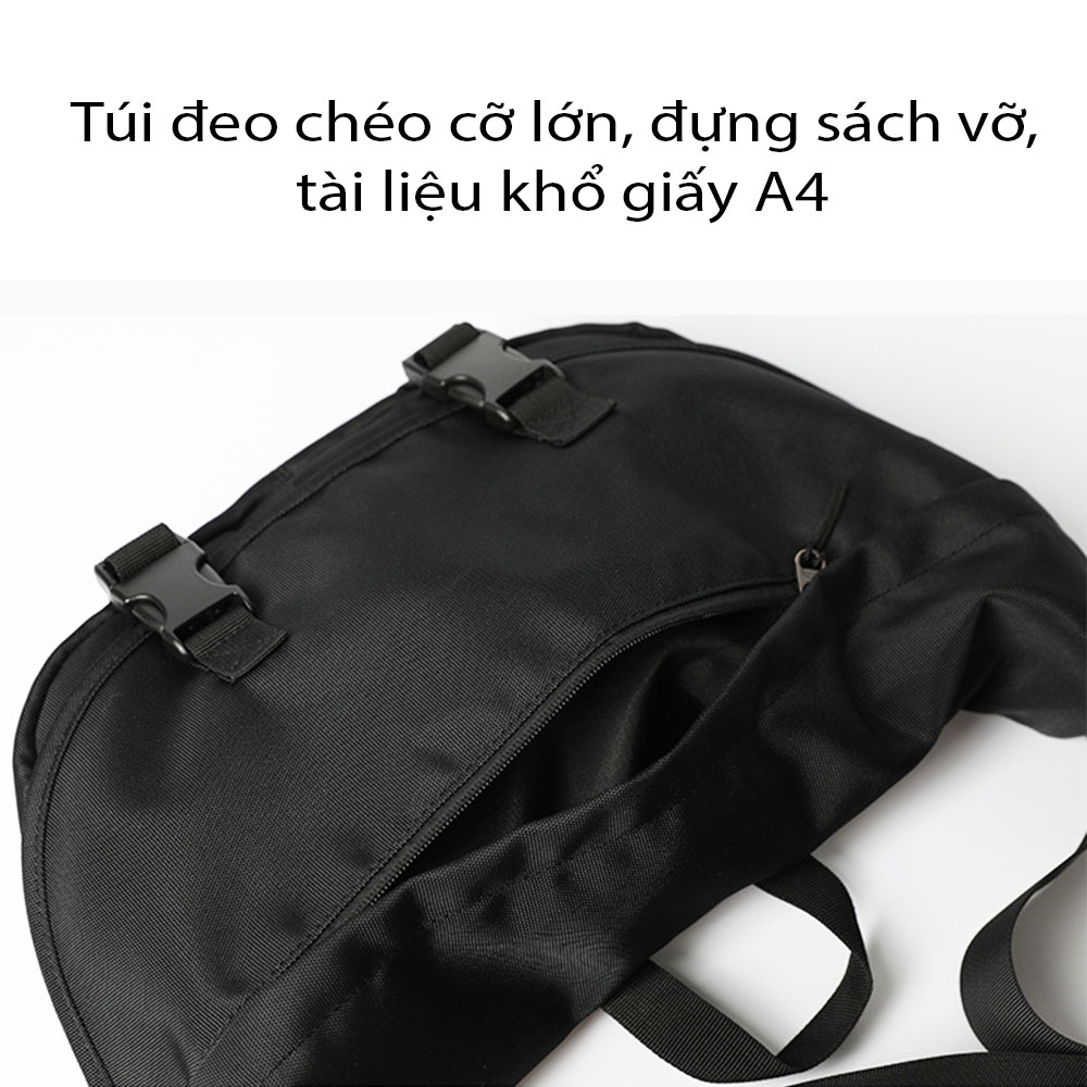 Mô tả Túi đeo chéo nam cỡ lớn chất vải dù cao cấp sử dụng đi học đi làm tiện lợi CHENNY CN88 - 8