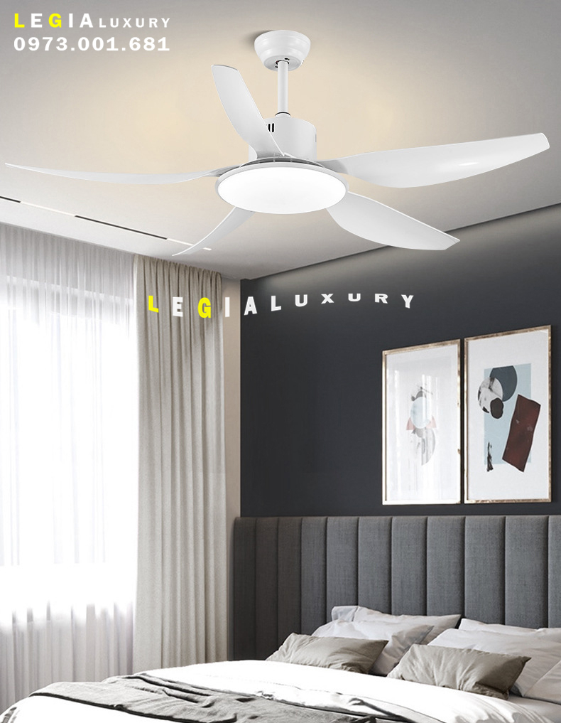 Mô tả Quạt Trần Đèn Gió Mạnh LÊ GIA LGFAN668T - Chiều Cao 38cm - Sải Cánh 142cm - Bảo Hành 5 Năm - 1