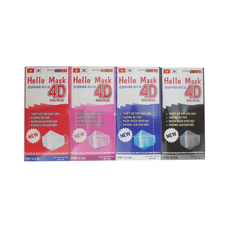 Mô tả Hộp 10 khẩu trang 4D kháng khuẩn Hello Mask - 5 màu lựa chọn - 2
