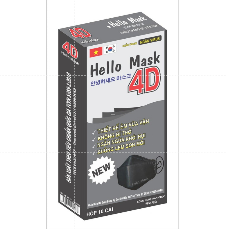 Mô tả Hộp 10 khẩu trang 4D kháng khuẩn Hello Mask - 5 màu lựa chọn - 3