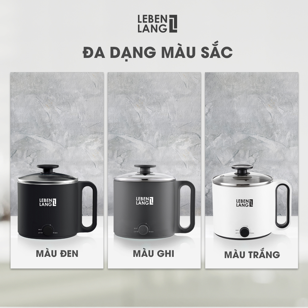 Mô tả Nồi lẩu điện mini đa năng Lebenlang LBEC0808 1500ml, bảo hành 2 năm - hàng chính hãng - 1