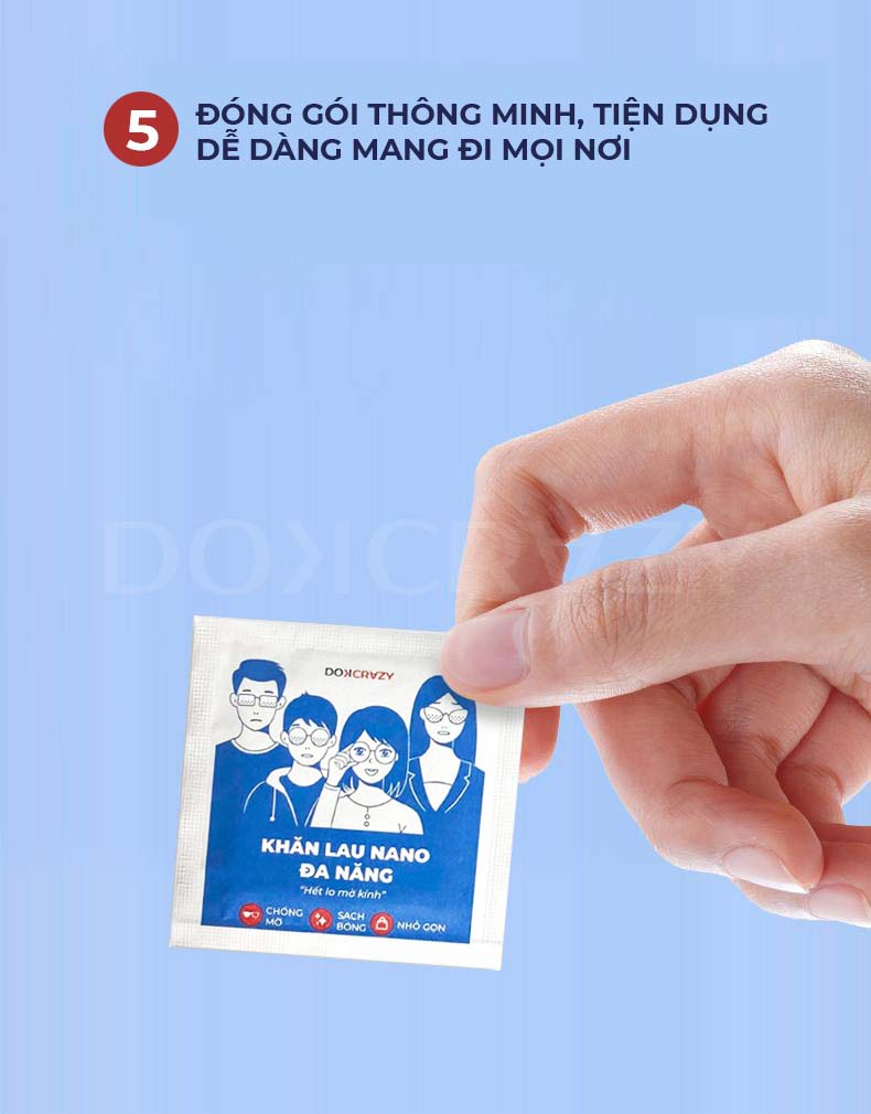 Mô tả Khăn lau kính NANO chuyên dụng DOKCRAZY chống bám hơi nước đi mưa, đeo khẩu trang - 11