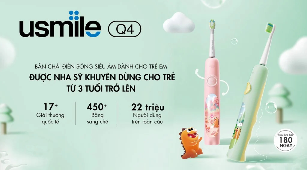 Mô tả Bàn chải điện sóng siêu âm usmile Q4 (dành cho trẻ em) - Bảo hành 12 tháng - 1