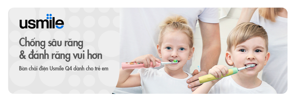 Mô tả Bàn chải điện sóng siêu âm usmile Q4 (dành cho trẻ em) - Bảo hành 12 tháng - 2