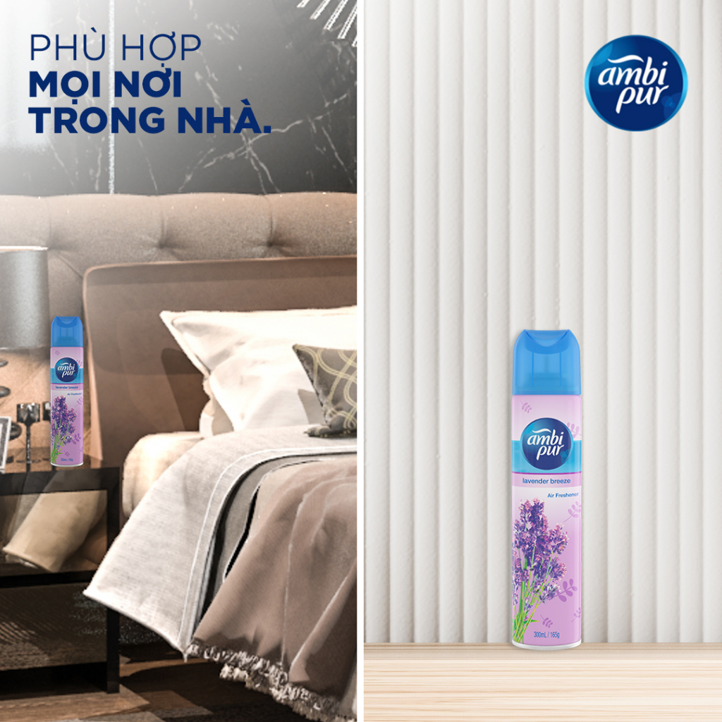 Mô tả Xịt Phòng AMBI PUR Aerosol Hương Oải Hương/ Chanh/ Đại Dương/ Tươi Mát Chai 300ml - 1