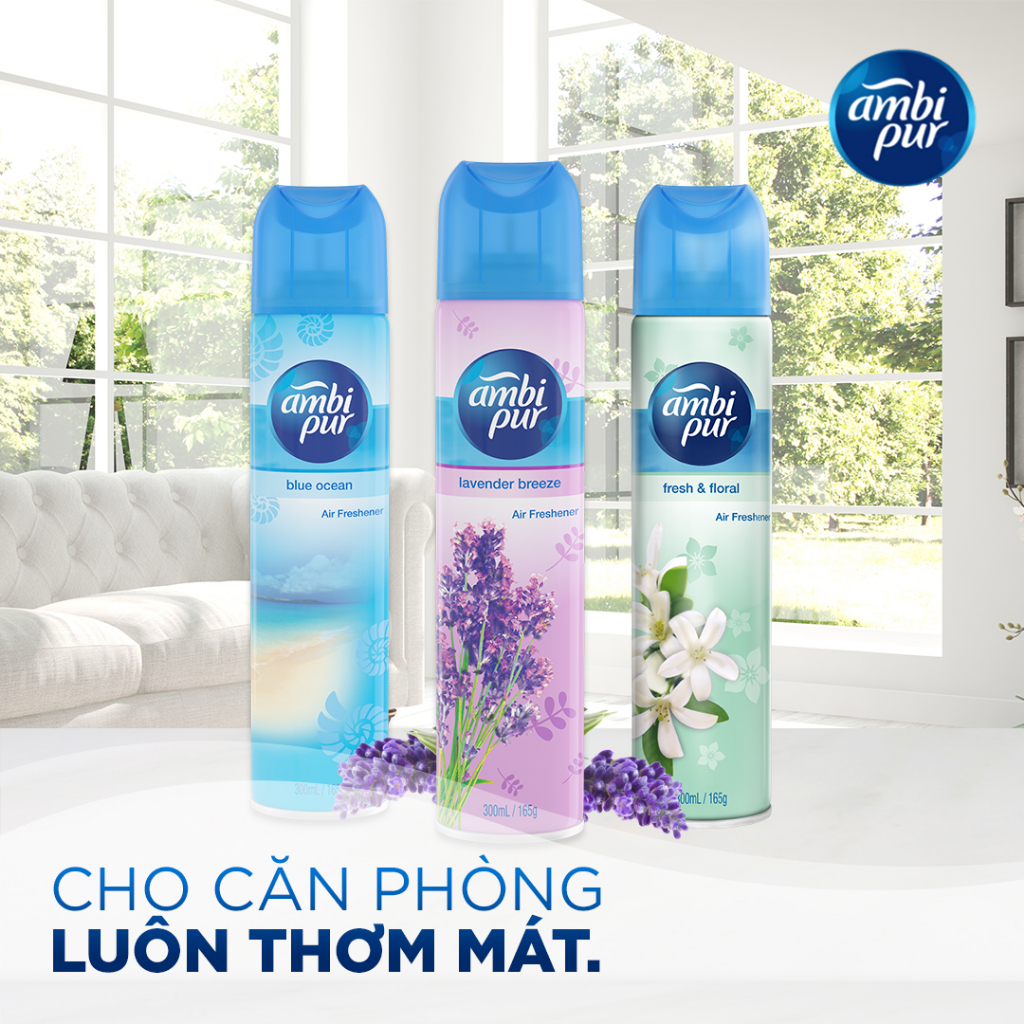 Mô tả Xịt Phòng AMBI PUR Aerosol Hương Oải Hương/ Chanh/ Đại Dương/ Tươi Mát Chai 300ml - 4