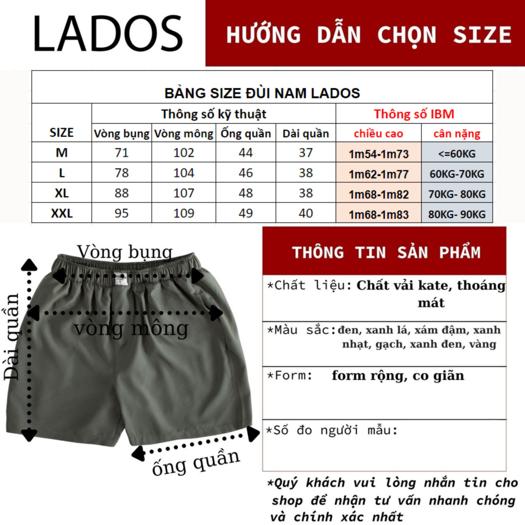Mô tả Quần đùi kate nam form thoải mái LADOS - 24071 màu sắc tươi trẻ - 5