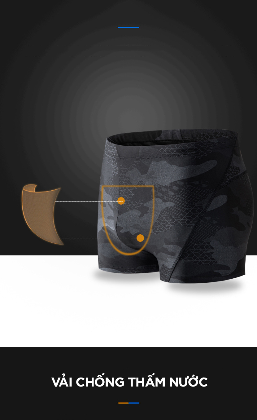 Mô tả Quần Bơi Nam Tặng Kèm Nón Bơi Bịt Tai  Hoa Văn Camo Thoát Nước Nhanh Cleacco CMNCM Boro Sport mẫu mới 2025 - 5