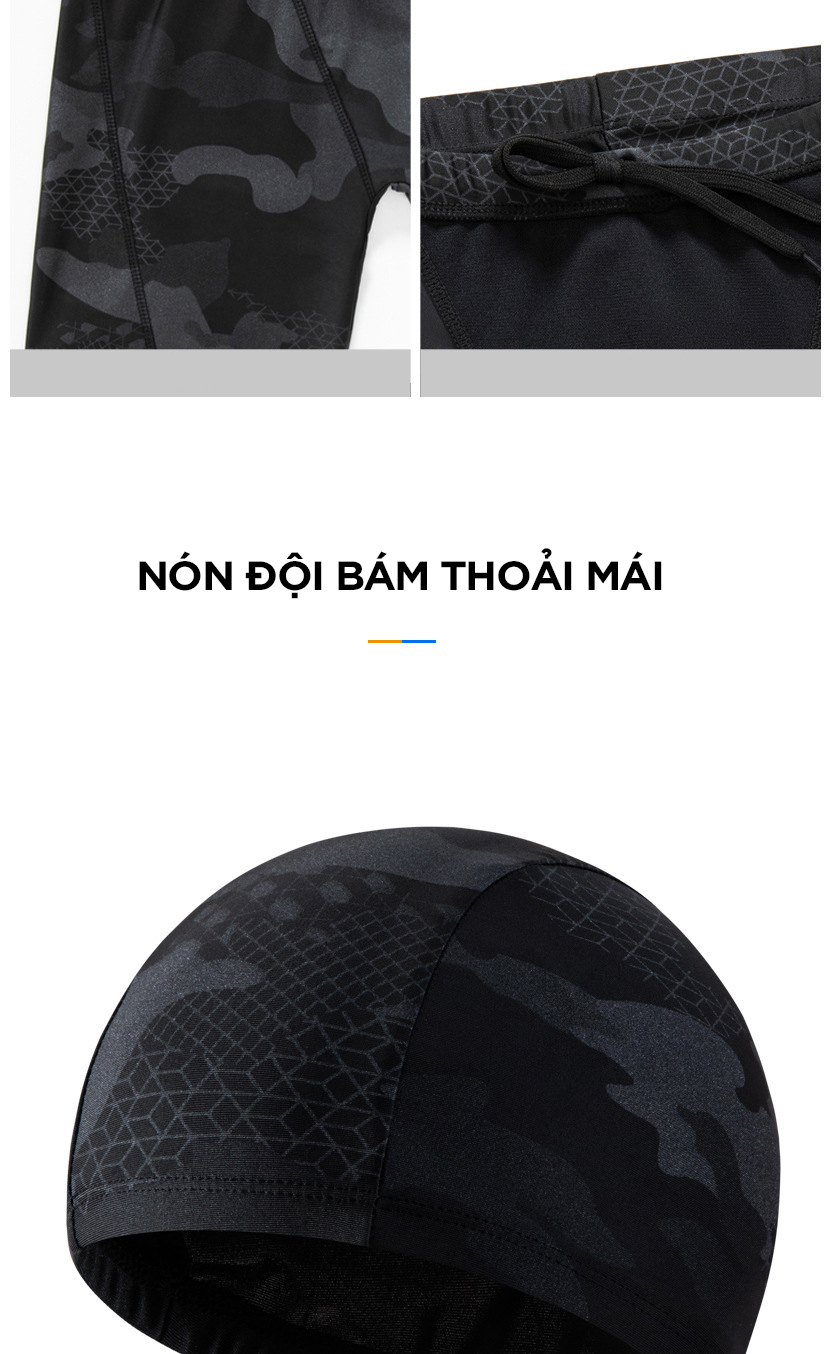 Mô tả Quần Bơi Nam Tặng Kèm Nón Bơi Bịt Tai  Hoa Văn Camo Thoát Nước Nhanh Cleacco CMNCM Boro Sport mẫu mới 2025 - 10