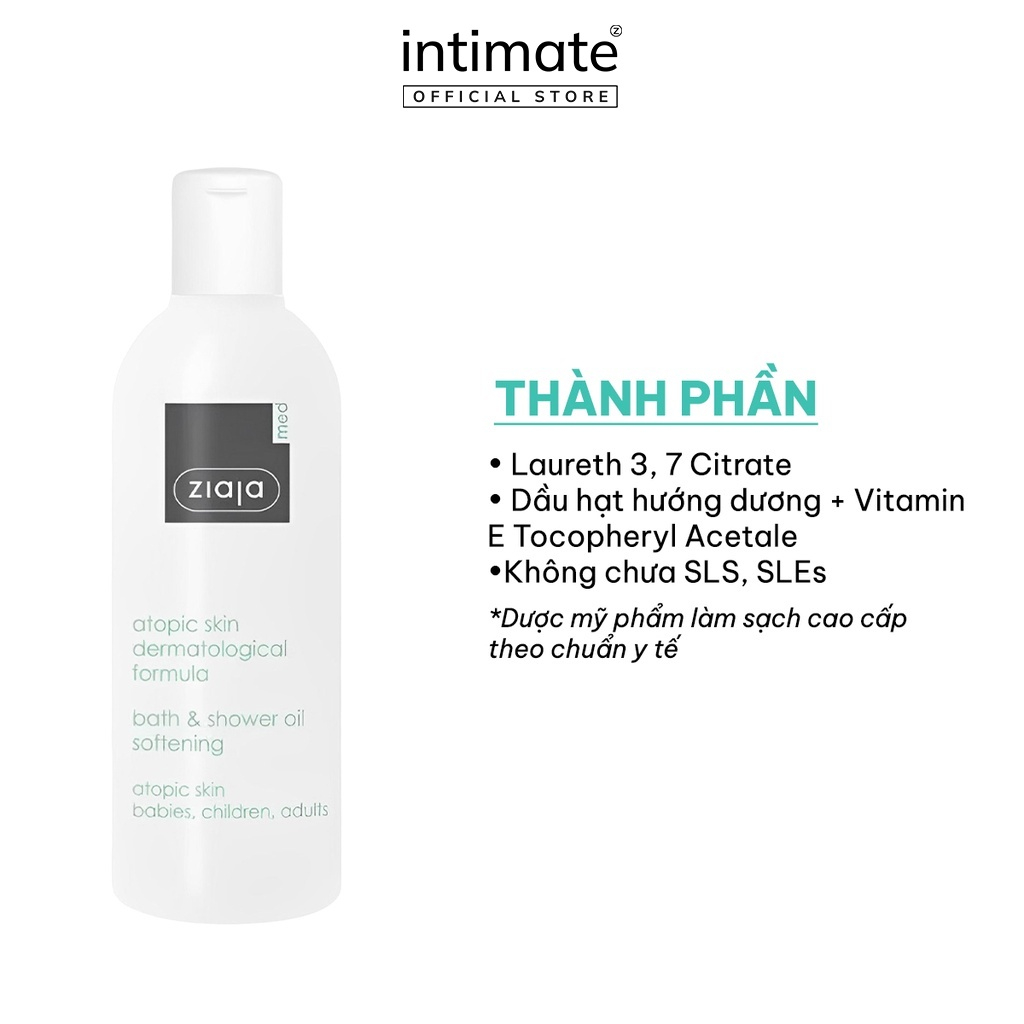 Mô tả Dầu Tắm Dưỡng Ẩm Ziaja Med Atopic Skin Dermatological Formula Giúp Làm Sạch Và Mềm Mịn Da 270ml - 2