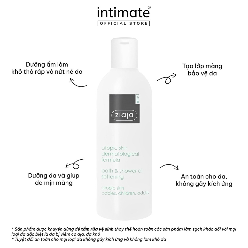 Mô tả Dầu Tắm Dưỡng Ẩm Ziaja Med Atopic Skin Dermatological Formula Giúp Làm Sạch Và Mềm Mịn Da 270ml - 3