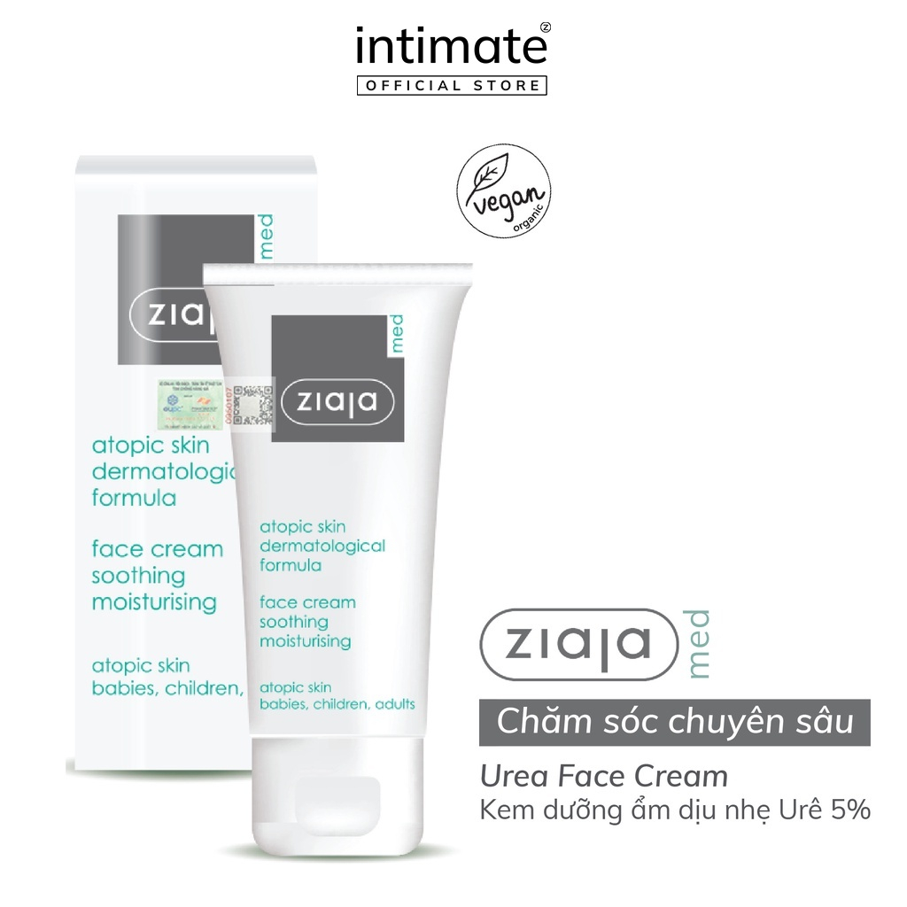 Mô tả Kem Dưỡng Ẩm Da Mặt Dịu Nhẹ 5% Urê Ziaja Med Atopic Skin Dermatological FormulaGiảm Thô Ráp, Nứt Nẻ 50ml - 1