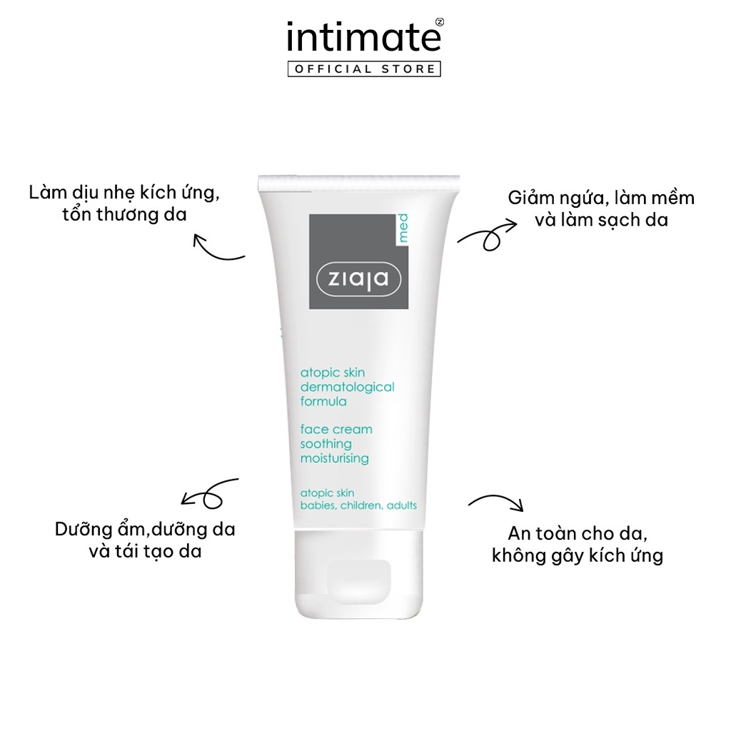 Mô tả Kem Dưỡng Ẩm Da Mặt Dịu Nhẹ 5% Urê Ziaja Med Atopic Skin Dermatological FormulaGiảm Thô Ráp, Nứt Nẻ 50ml - 3