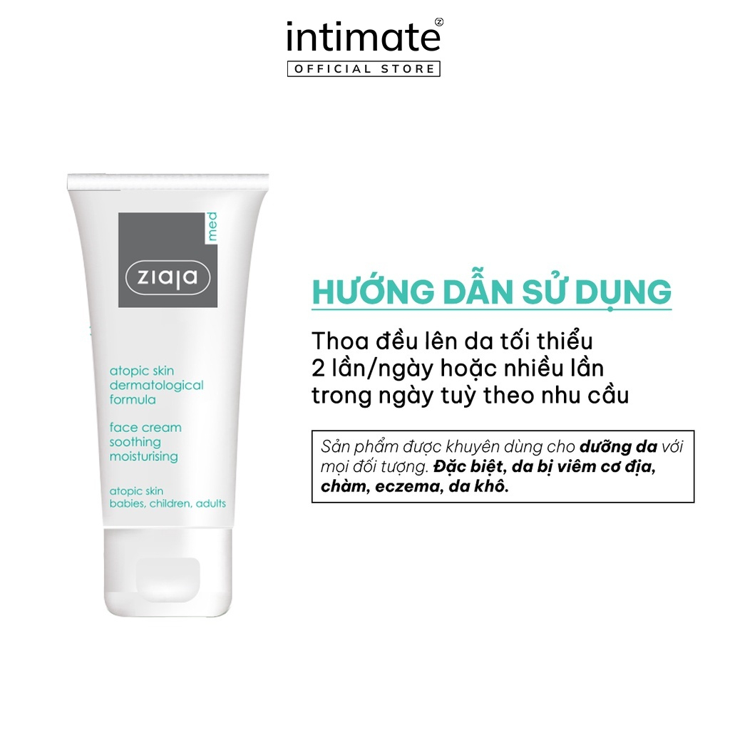 Mô tả Kem Dưỡng Ẩm Da Mặt Dịu Nhẹ 5% Urê Ziaja Med Atopic Skin Dermatological FormulaGiảm Thô Ráp, Nứt Nẻ 50ml - 4