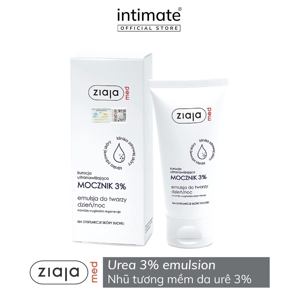 Mô tả Nhũ Tương Làm Mềm Da 3% Urê Ziaja Med Giúp Dưỡng Ẩm, Giảm Khô, Thô Ráp Và Nứt Nẻ Da 50ml - 1