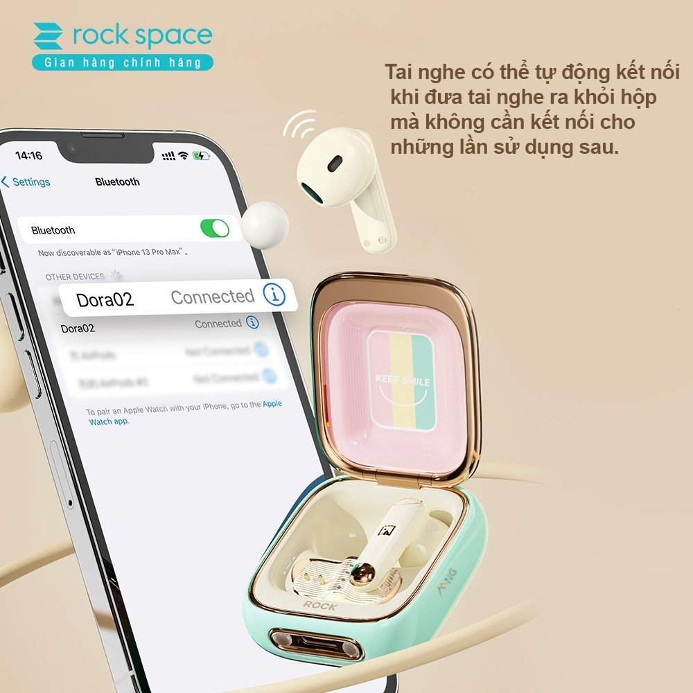 Mô tả Tai nghe bluetooth không dây nhét tai TWS Rockspace Retro sử dụng tới 24h chính hãng bảo hành 1 năm - 2