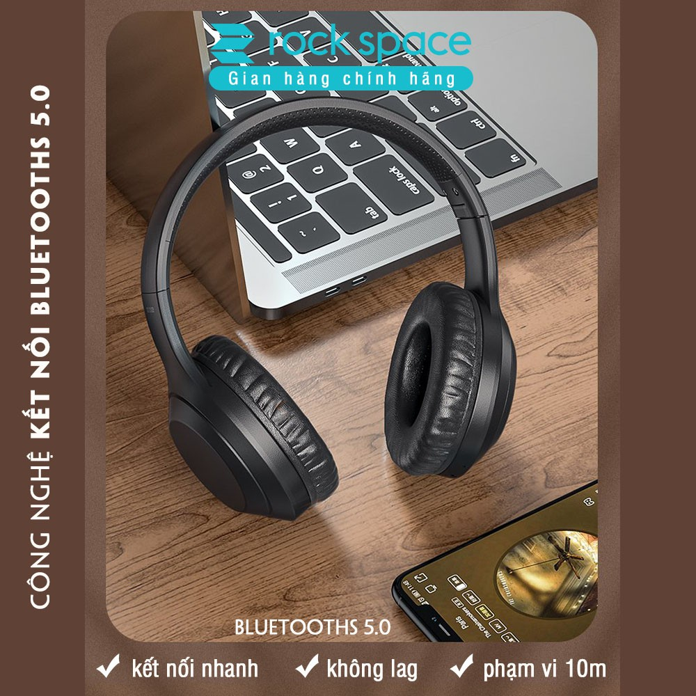 Mô tả Headphone Tai nghe bluetooth chụp tai Rockspace O2 chính hãng có mic nghe nhạc 15h  bảo hành 1 năm - 6