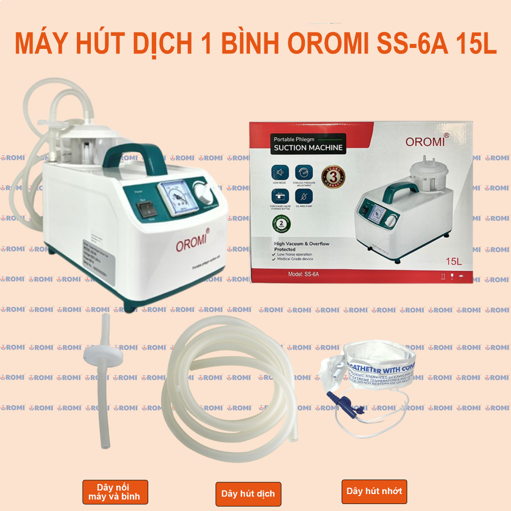 Mô tả Máy hút dịch 1 bình dành cho người lớn và trẻ em OROMI SS-6A - Bảo hành chính hãng - 4