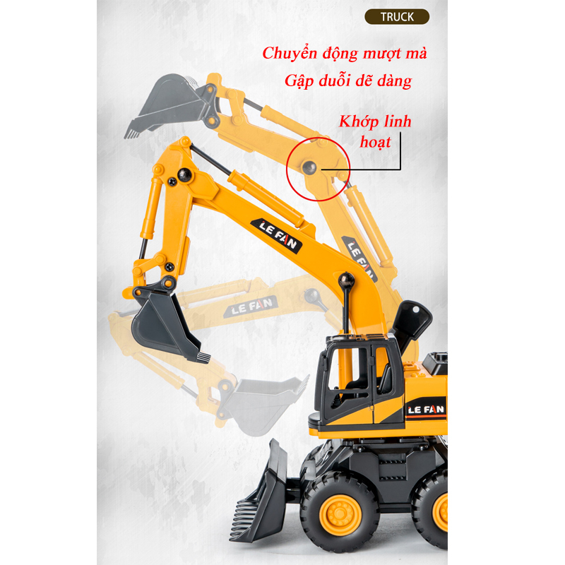 Mô tả Đồ chơi mô hình xe xúc ủi KAVY chạy đà kèm thùng chứa vật liệu 3 trong 1 chất liệu nhựa ABS an toàn - 2