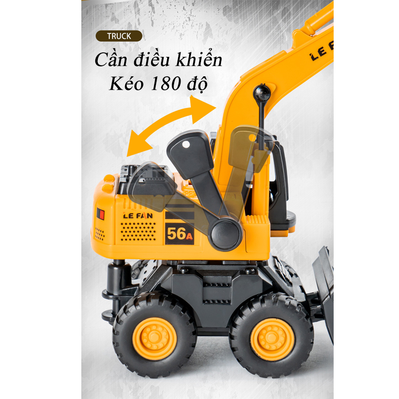Mô tả Đồ chơi mô hình xe xúc ủi KAVY chạy đà kèm thùng chứa vật liệu 3 trong 1 chất liệu nhựa ABS an toàn - 4
