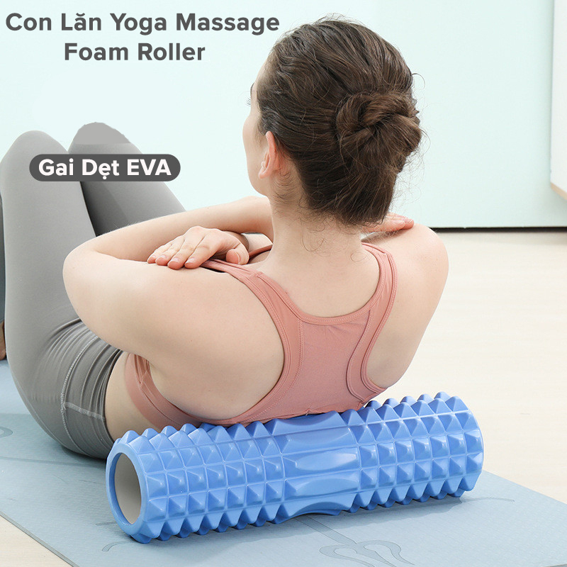 Mô tả Foam Roller Massage Màu Xanh Dương - Con Lăn Yoga Matxa Tập Gym Tập Thể Thao Giãn Cơ Ống Trụ Lăn Xốp Có Gai Hãng Amalife - 8