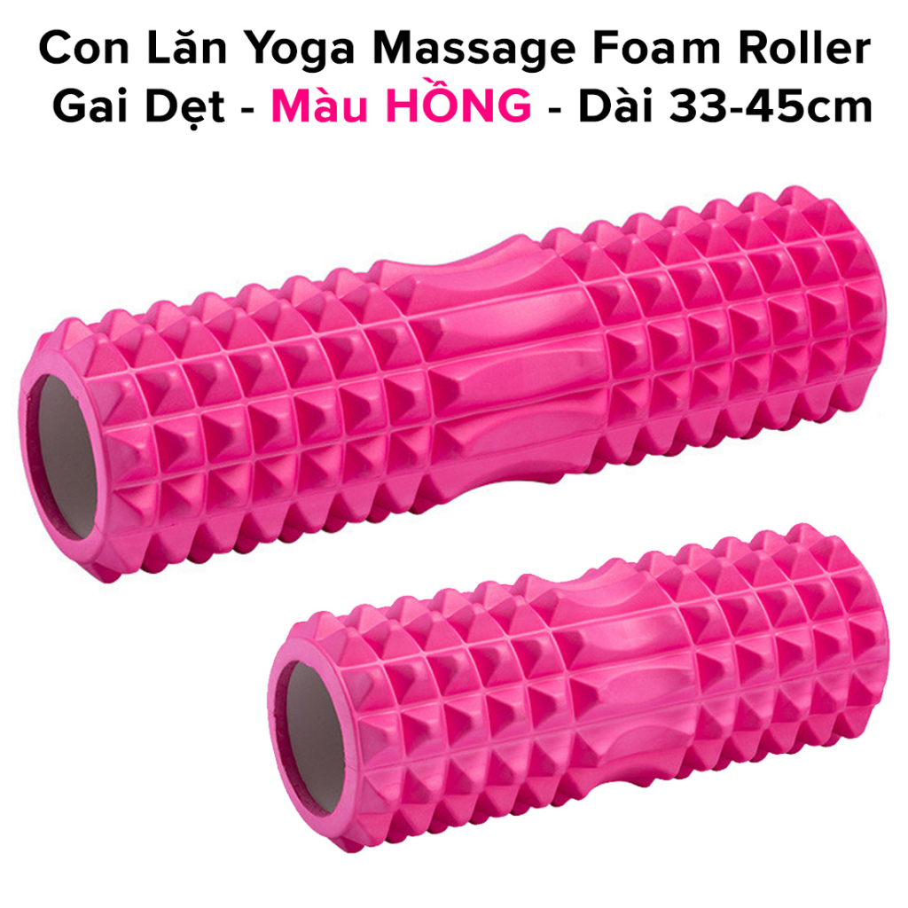 Mô tả [Màu Hồng] Foam Roller Massage - Con Lăn Yoga Matxa Tập Gym Tập Thể Thao Giãn Cơ Ống Trụ Lăn Xốp Có Gai Hãng Amalife - 6