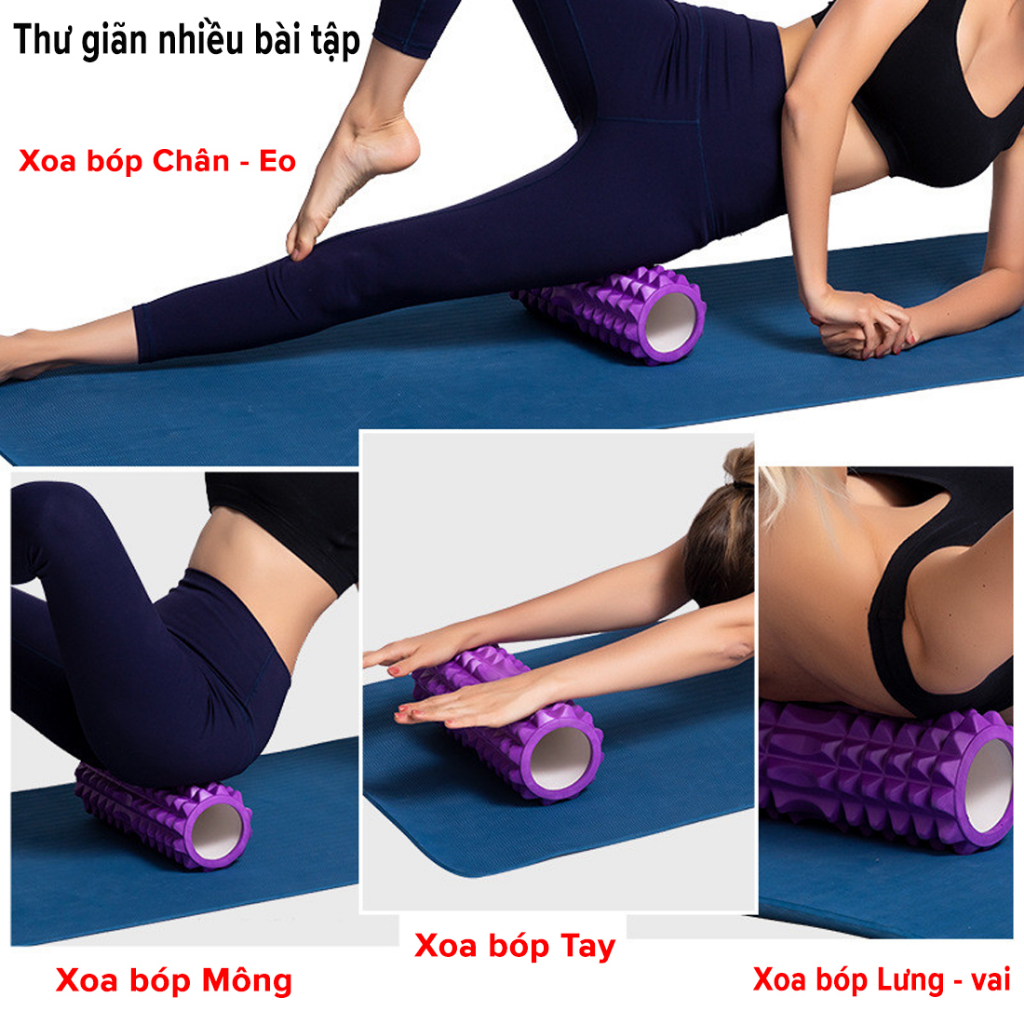 Mô tả Con Lăn Yoga Massage Foam Roller - Ống Trụ Lăn Xốp Tập Thể Thao Giãn Cơ Gai Nhọn Chính Hãng Amalife - 5