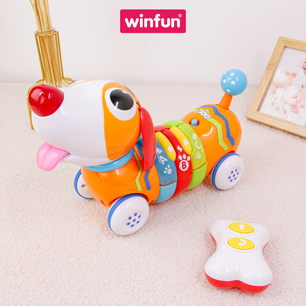 Mô tả Xe ô tô đồ chơi thông minh điều khiển từ xa Winfun 1142 cho bé hình cún con cầu vồng có phát nhạc - 3