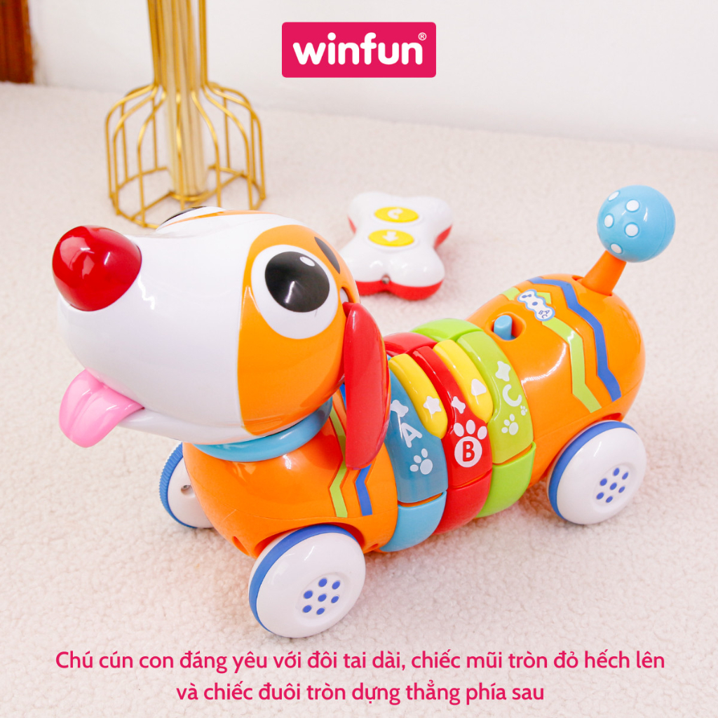 Mô tả Xe ô tô đồ chơi thông minh điều khiển từ xa Winfun 1142 cho bé hình cún con cầu vồng có phát nhạc - 4
