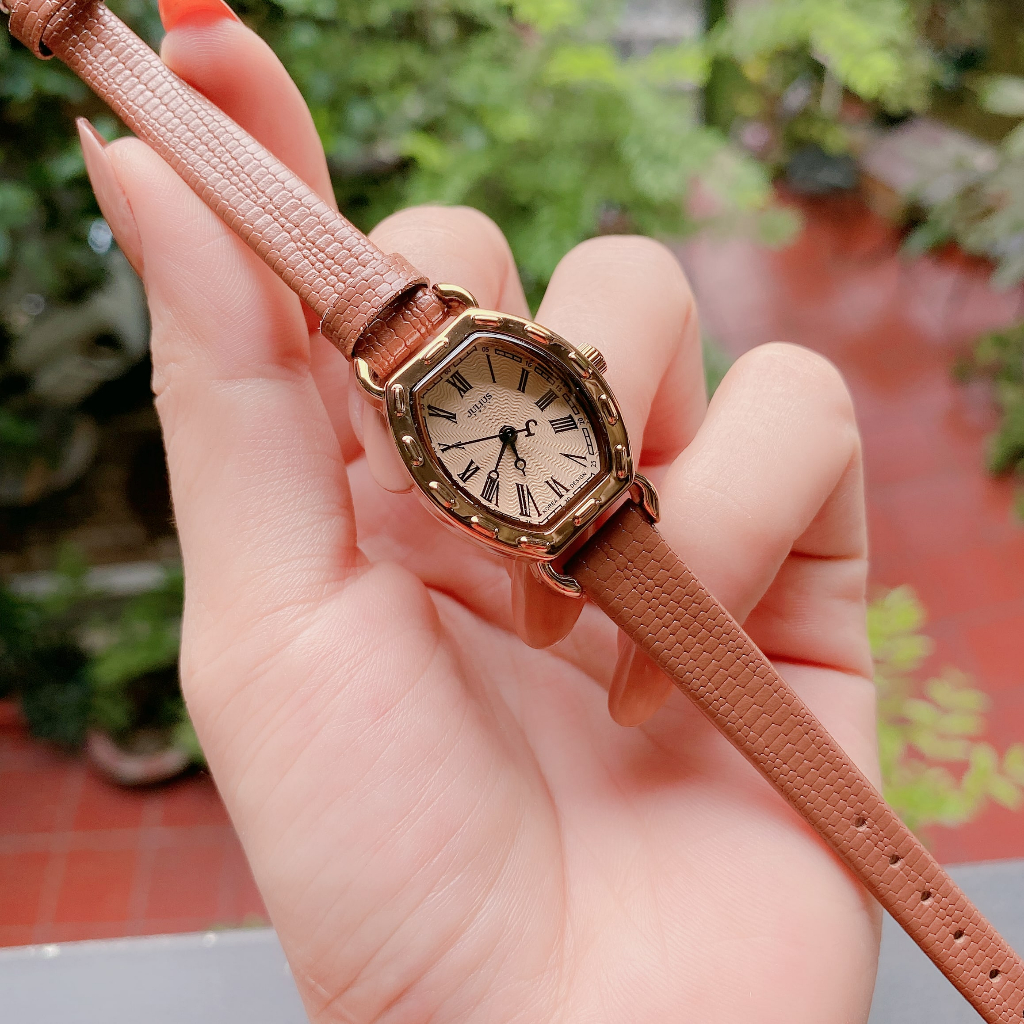 Mô tả Đồng hồ nữ dây da nâu Julius JA-544, vòng tay & dây da đồng hồ| Julius Official - 8