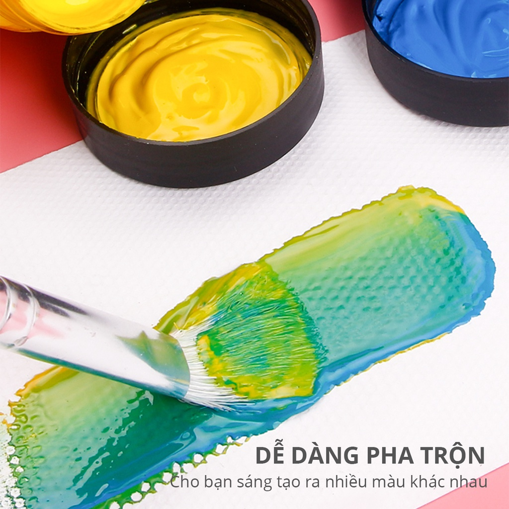 Mô tả Màu Nước Goat Gouache Deli Pha Sẵn Dạng Hũ 100ml Cao Cấp - Màu Đậm Đặc Mịn Dễ Hòa Trộn Vẽ Tranh Tô Màu Chuyên Nghiệp - 3