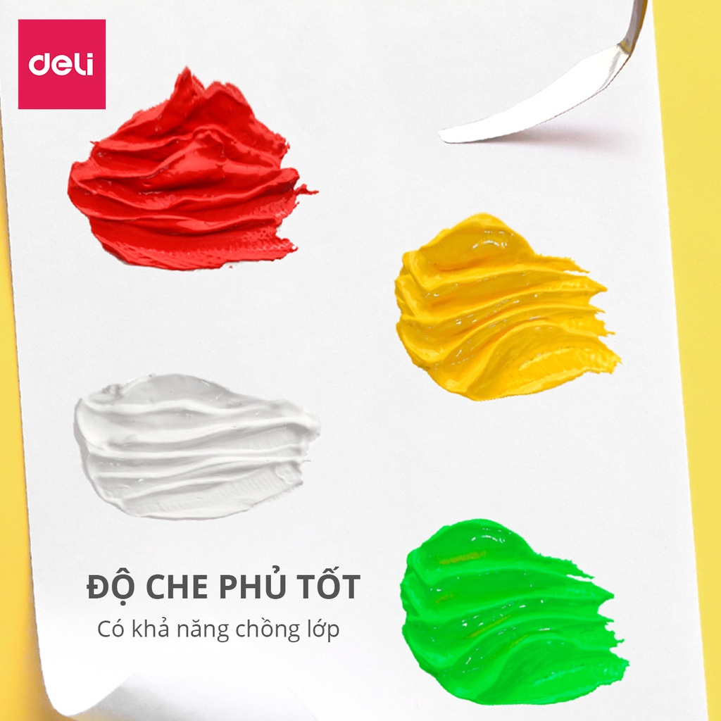 Mô tả Màu Nước Goat Gouache Deli Pha Sẵn Dạng Hũ 100ml Cao Cấp - Màu Đậm Đặc Mịn Dễ Hòa Trộn Vẽ Tranh Tô Màu Chuyên Nghiệp - 1